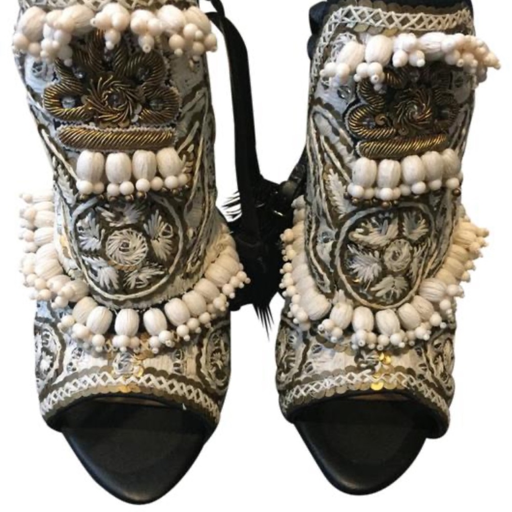 RARE SET H&M 2014 Conscious Embroidered Shoes and Handbag.